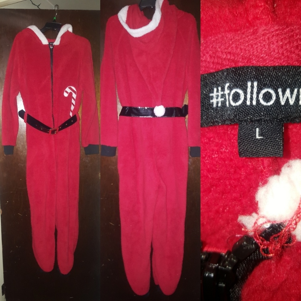 Super Cute !!!! Candy Cane Santa Suit Size L